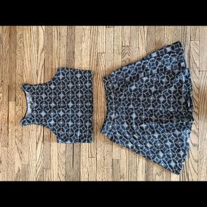 Two piece skirt and crop top set